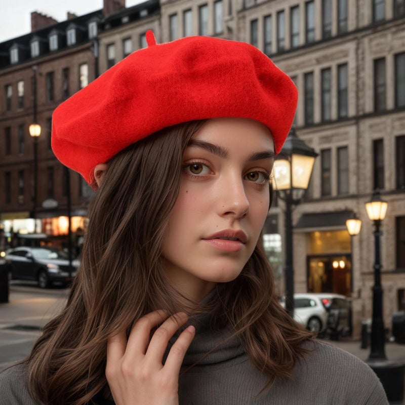 AURORAAEGIS French Beret Hats for Women - Classic Wool Beret Hats Soft Knit Winter Cloche for Daily Outfits - Image 2
